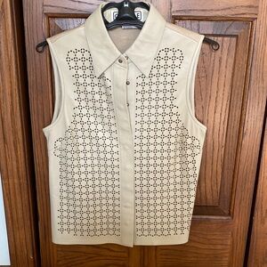 Vintage 1990s Carlisle Laser Cut Leather Blouse